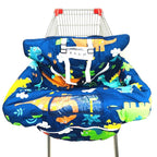 Premium Shopping Cart Cover & High Chair Cover, Easy Install, Harness System, Soft Comfort Cushioning, Universal Size (Dinosaur)