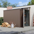 5x7 FT Lean to Shed, Outdoor Metal Storage Shed, Utility Steel Tool Shed with Lockable Door for Bike, Garden, Backyard, Patio, Lawn