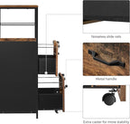 VASAGLE File Cabinet for Home Office, 2-Drawer Filing Cabinet with Lock, Open Shelf, Printer Stand, for A4 and Letter Sized Files, Adjustable Feet, Industrial, Rustic Brown and Ink Black UOFC045B01