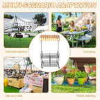 Business Mobile Catering Cart Foldable Outdoor Portable Market Street Food Vendor Stalls with Yellow White Canopy Stall Trolley for Outdoor Vending Sale Display