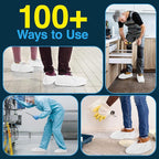 Premium Boot & Shoe Covers Disposable Booties - 100 Pack - Durable, Non-Slip, Non-Toxic, Water Resistant, Recyclable Protectors for Indoor & Outdoor - Large Size Fits Most Shoes