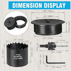 2" Black Desk Grommet, JTemgle Flexible Cable Grommet with Bi-Metal Hole Saw Plastic Cable Hole Cover Wire Organizer Caps Desktop Cord Management for Home Office TV Stands Tabletops, 7 Pieces