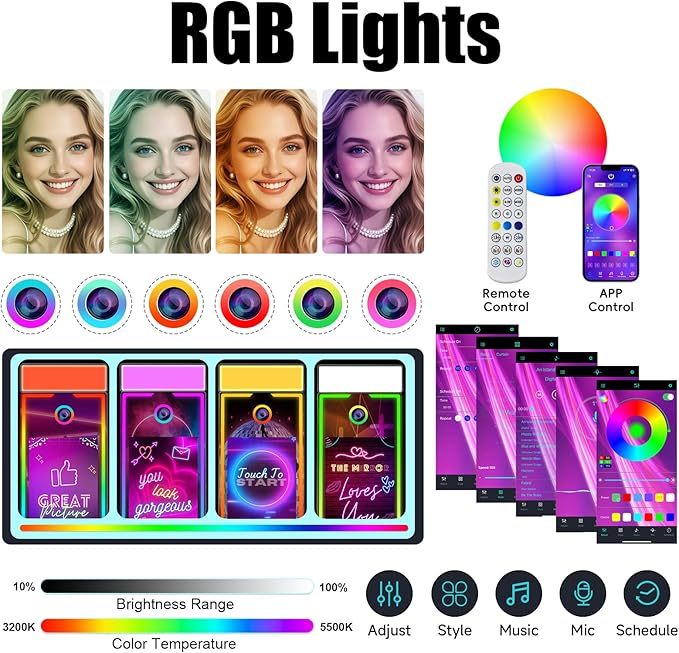 Magic Mirror Photo Booth 65" with 43" Touch Screen Selfie Mirror Photo Booth Machine with Flight Case, Mirror Photo Booth for Event Rental Wedding Party