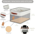 DECOMOMO Storage Baskets for Shelves - Fabric Storage Bins, Linen Closet Organizers and Storage (Grey & White, Large - 1 Pack)