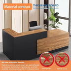 L-Shaped Reception Desk with Counter and Lockable Drawers and Storage Tall Modern Front Desk Reception Counter for Checkout Lobby Beauty Salon A Right 79inch/200cm