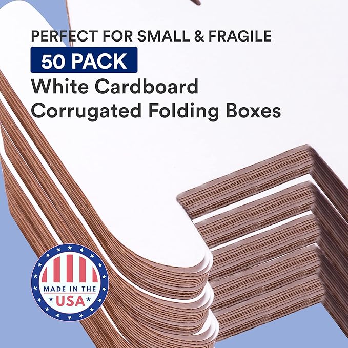 BOX USA Shipping Boxes Small 12"L x 4"W x 3"H, 50-Pack | Corrugated Cardboard Box Mailer for Packing, Moving and Storage 1243