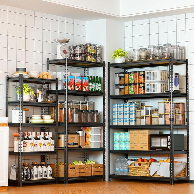 LEVELEVE 5-Tier Heavy Duty Storage Shelving Unit, 2020 lbs Capacity, Adjustable Metal Utility Shelf, 48" L x 18" W x 73" H for Garage, Kitchen, Pantry, Basement, Bathroom, Laundry