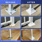 Deck Post Base Cover Durable, Snap-Together Shoe Base Instantly Transforms Hand & Stair Rail Feet Porch, Stair & Deck Cover Brackets UV-Resistant ABS Plastic (White)