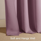 PONY DANCE - Window Curtains - 42 inch W by 45 L Dusty Rose Thermal Insulated Curtain Drapes Light Filter Energy Efficient Modern Design Style for Home Decor Low Shading Effect, 2 Pieces