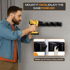 Heavy Duty ABS Plastic Broom Holder with 5 Slots and 6 Hooks | Wall Mount Mop and Broom Hanger | Waterproof Broom Organizer with Screws| Wall Mount Tool Organizer for Garage Storage