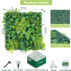 20"X20" Artificial Grass Wall, 12PCS Boxwood Hedge Panels UV-Protected Greenery Privacy Hedge Screen, Grass Backdrop Wall for Indoor Outdoor Patio Balcony, Party Garden Fence Decor
