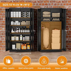 Greenvelly Steel SnapIt Storage Cabinet, 72" Locking Metal Garage Storage Cabinet with 4 Adjustable Shelves, 2 Doors and Lock for File, Office, Garage, Home (Black)