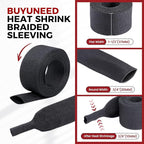 Heat Shrinkable Braided Sleeving 2:1 Ratio- Abrasion Protection Flexibility Wiring Harness Cable Sheath (3/4" ID, 16ft)
