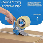 Heavy Duty Packing Tape with Dispenser - 1.88 Inch x 65 Yards, 6-Pack Clear Packaging Tapes, Durable Tape Dispenser for Secure Sealing, Ideal for Moving and Shipping