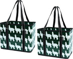 BeeGreen Large Waterproof Reusable Bags Christmas Heavy Duty Shopping Tote for Groceries Pool Gift with Webbing Handles