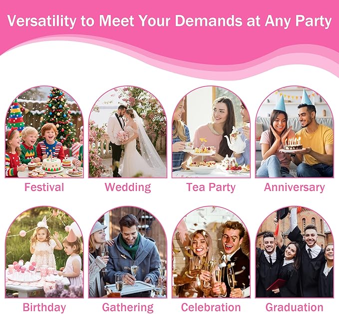 Cupcake Stand – Premium Cupcake Holder – Cady Bar Party Décor – 4 Tier Acrylic Tower Display for Pastry + LED Light String – Ideal for Weddings, Birthday (Pink Light)
