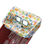 Portable Shopping Cart Cover, High Chair and Grocery Cart Covers for Babies, Kids, Infants & Toddlers, Attached Carry Bag (Simple Elephant)