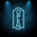 Vertical open sign Vertical Open Led Sign Neon Sign business window light vertical open signs for business (Ice Blue - 24x12")