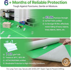 39" x 100' Heavy-Duty Floor Protection | Construction Grade Carpet Protector | Drop Cloth Plastic Film for Hardwood Floors | Waterproof Painters Covering with No Residue (Green)