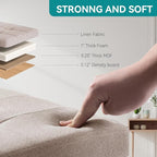 BRIAN & DANY Small Ottoman with Storage, Small Storage Ottoman, Folding Foot Stool with Wood Legs for Living Room and Bedroom Linen Rest Seat, 12.6"x12.6"x12.8" - Beige