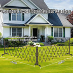 209" Width Expandable Driveway Gate & Retractable Fence Outdoor - 180° Rotating Aluminum Barricade with Casters, Metal Safety Barrier for Backyard/Dog Security (216.54 * 41.34,Grey)