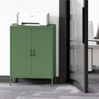 Metal Storage Cabinet with Doors and Shelves,Multipurpose Storage Rack, 3-Tier Shelf,Metal Locker Style Accent Cabinet for Home Office,Living Room,Kitchen (Forest Green, 40''H)