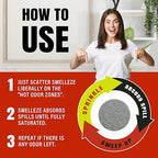 SMELLEZE Medical Waste Clean Up Super Absorbent Solidifier & Deodorizer: 50 lb. Granules Absorb Blood, Urine, Diarrhea, Vomit, Body Fluids & Other Water Based Bio Waste in Seconds