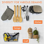Pegboard Basket Organizers, Peg Board Large Baskets Hooks Bins Cups Tool Organizer 42 Pack Set, Wall Storage Display Hanging Accessories for Craft Office Stadio Shed Garage Organization (Black)