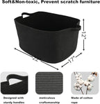 Large Rectangle Blankets Basket Living Room 22"x17"x12" Woven Cotton Rope Storage Baskets for Nursery Toy Baskets for Kids and Dogs Wicker Laundry Basket Bin for Clothes Towels black