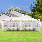 10x20 FT Party Tent, Outdoor Wedding Tents for Parties, Canopy Event Tent with 4 Removable Sidewalls, Waterproof Gazebo Shelter for Birthday Parties, Weddings, BBQs & Events (10X20FT-4Sides White)