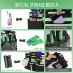 Wearable Cleaning Caddy, Cleaning Caddy Supplies Organizer with Handle & Shoulder Straps for Housekeepers, Under Sink & Car Cleaning Tool Organizers Bag with 4 Foldable Divider (MintGreen)