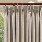 Textured Linen Pinch Pleats 100% Blackout Curtains for Bedroom/Living Room Blackout Curtains 84 Inches Long, Energy Saving Window Treatment Curtains,100Wx84Lx2,Sand Beige