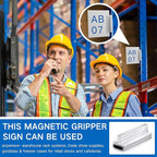 Thyle 100 Pack Magnetic Sign Holder Grip Holder, Powerful Magnet, 3" Length, 1" Width, 1" Total Height for Retail Wall Display Store Vendor Event Warehouse and Shop Supplies, Clear