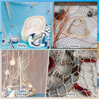 10 PCS Fish Net Decorations, 80 X 40 Inch Fishing Net Decor Natural Fish Netting Cotton Nautical Wall Decor for Ocean-Themed Party Accessories, Beach Party Decorations and Photo Display-Beige