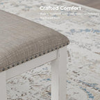 Signature Design by Ashley Robbinsdale Large Upholstered 48" W Dining Bench, Light Gray & White