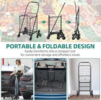 YITAHOME Folding Stair Climber Cart, 360° Swivel Wheels & Tri-Wheel Design, Heavy Duty Utility Cart for Shopping, Laundry, Travel & Stairs, Ideal for Seniors
