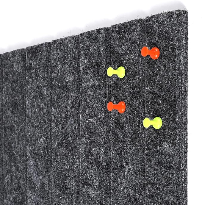 Large Felt Bulletin Board 47x47 Inch, 16pcs Peel and Stick Felt Wall Tiles Modern Push Pin Board for Wall Organization