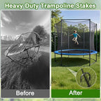 VVOKGO Trampoline Stakes 12 Inches Anchors High Wind Heavy Duty, 12-Pack U Shaped Tie Down Anchor Kit for Ground, Camping Tent, Soccer Net, Swing Set, Black