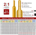 Chanzon 2:1 Ratio - 80Ft Roll - 3-5/32" (80mm) Heat Shrink Tubing 2:1(25M Total Length) Yellow Polyolefin Sleeving Wrap Shrinking 2 to 1 1pcs