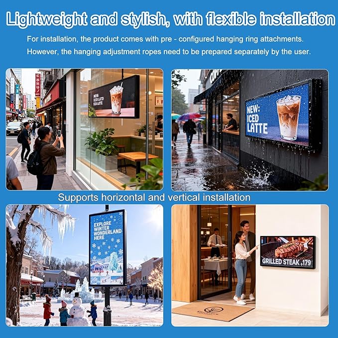 P6(40" * 17") Digital Programmable Scrolling Led Sign Scrolling Outdoor For Business message Board Display Screen Electronic Menu Board Wifi Control Word Light