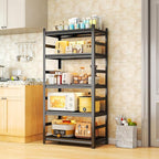 Garage Shelving Units, Heavy Duty 5-Tier Storage Shelves, Metal Adjustable Storage Rack, Steel Shelves, 2750 lbs Capacity, Industrial Shelving for Heavy Tools (Black, 5TIER 16"Dx32"Wx63"H, 5TIER)