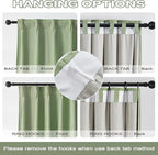 DUALIFE Sage Green Pinch Pleated Blackout Curtains 40 x 84 Inches Long, Back Tab Drapes for Living Room Bedroom Thermal Insulated Full Blackout Draperies with Hooks