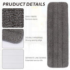 Replacement Mop Pads Fit for Rubbermaid Commercial 18" and 17" Mops - 10 Pack Wet & Dry Commercial Cleaning Reusable Refills Fit for Any Microfiber Flat Mop System 18" and 17" - Gray