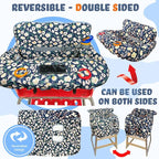 Shopping Cart Cover for Baby Grocery Cart Cover for Baby boy and Baby Girl, High Chair Cover for Baby and Toddler, Baby Registry Gift - Waterproof - Extra Large - Cotton - Double Sided (Green)