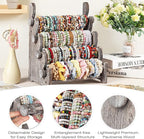 TOPNEW 4 Tier Wooden Bracelet Holder,Scrunchie Bangle Watch Necklace Display Storage Jewelry Holder Stand Display Organizer,Antique White