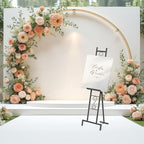 OUSHENG 2 Pack Easel Stand for Sign, Large Wedding Welcome Mirror Holder, Adjustable Free Standing Painting Rack with Chain Support for Display Poster Picture Frame Art, 17" x 17" x 58", Black