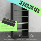 INTERGREAT Storage Cabinet with Doors and Shelves, Metal Garage Storage Cabinets with Lock, Black Lockable Steel Supply Cabinet for Home Office, Warehouse