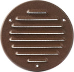 Vent Systems - 4 Inch (Inner) Pack of 10 Brown Metal Round Soffit Air Vent Grille Cover, Register air Vent Deflector, Louver - Built-in Mesh - HVAC for Bathroom, Home Office, Kitchen 5 Inch (Outer)