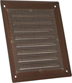 Vent Systems - 5 x 5 Inch (Inner) Pack of 10 Brown Metal Square Soffit Air Vent Grille Cover, Register Vent Deflector Louver Built-in Mesh HVAC for Bathroom Home Office Kitchen 6.5" x 6.5" (Outer)