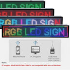 Programmable Scrolling LED Signs WIFI Control for Businesse, P10 Outdoor Sign Custom Message Board Digita Display Advertising Screen, RGB Full Color High Brightness Led Signage 39"X8"